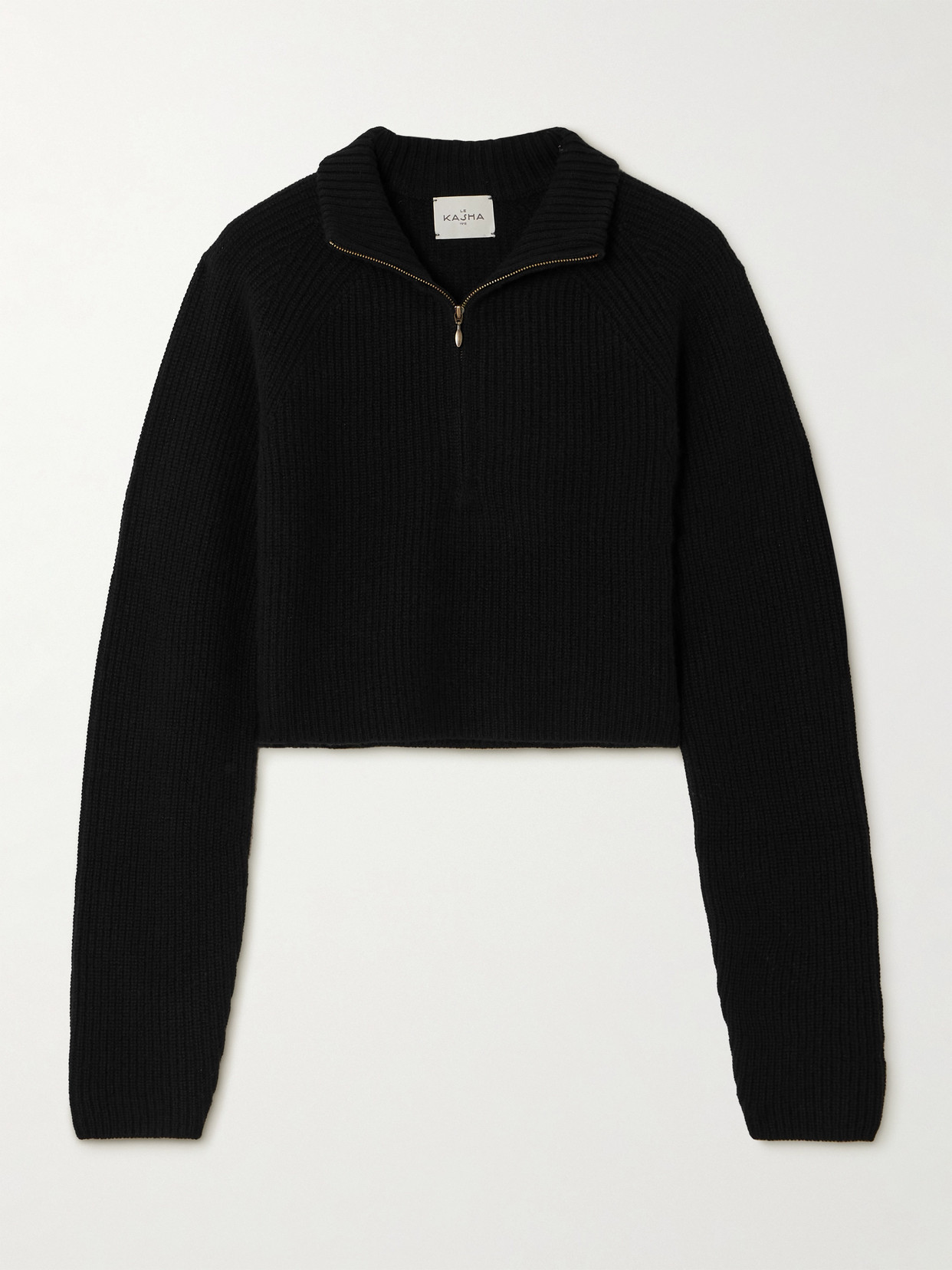 LE KASHA TIBOLI CROPPED RIBBED ORGANIC CASHMERE SWEATER