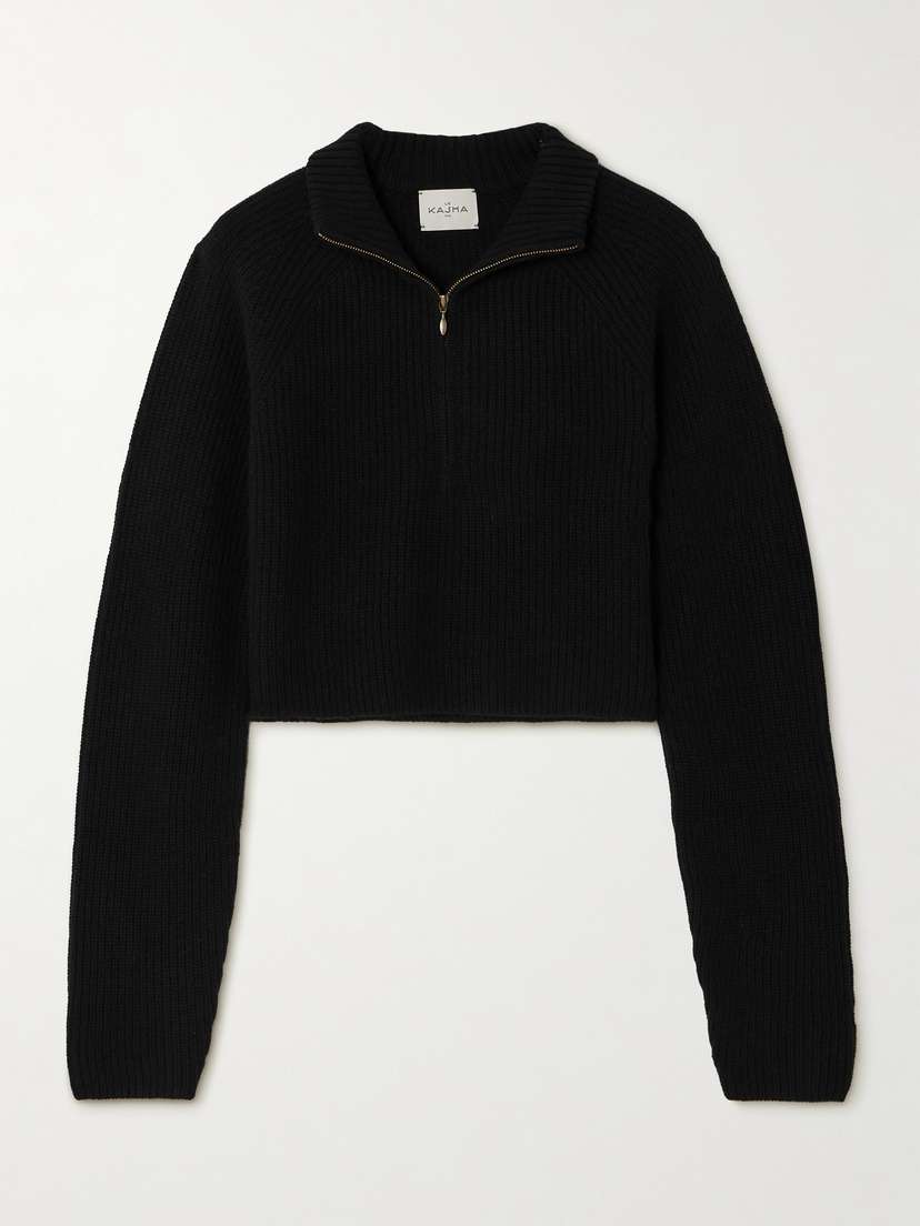 Le Kasha Tiboli Cropped Ribbed Organic Cashmere Sweater