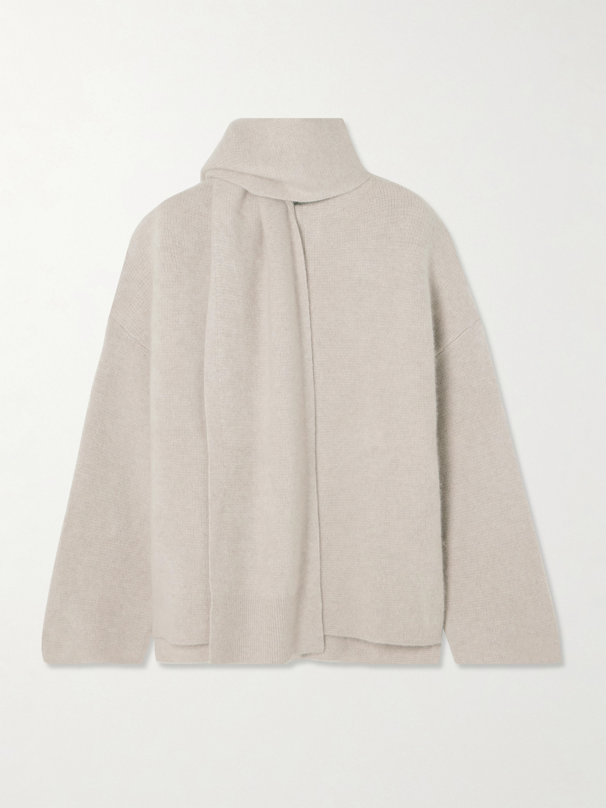 Le Kasha Spain scarf-effect organic cashmere cardigan thumbnail