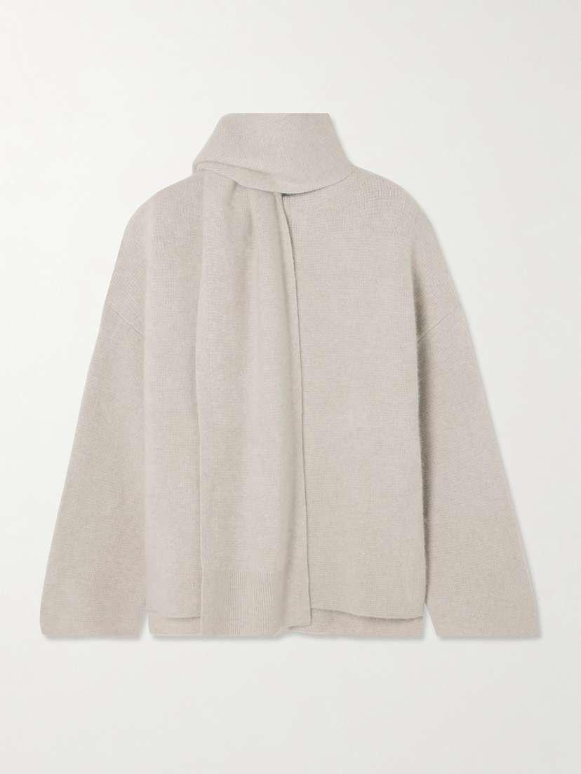 Le Kasha Spain Scarf-effect Organic Cashmere Cardigan