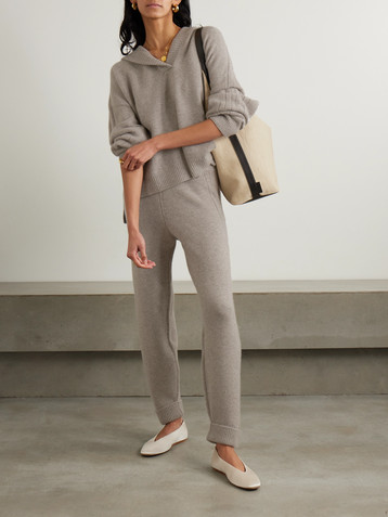 Le Kasha Bihar pointelle-knit organic cashmere hoodie