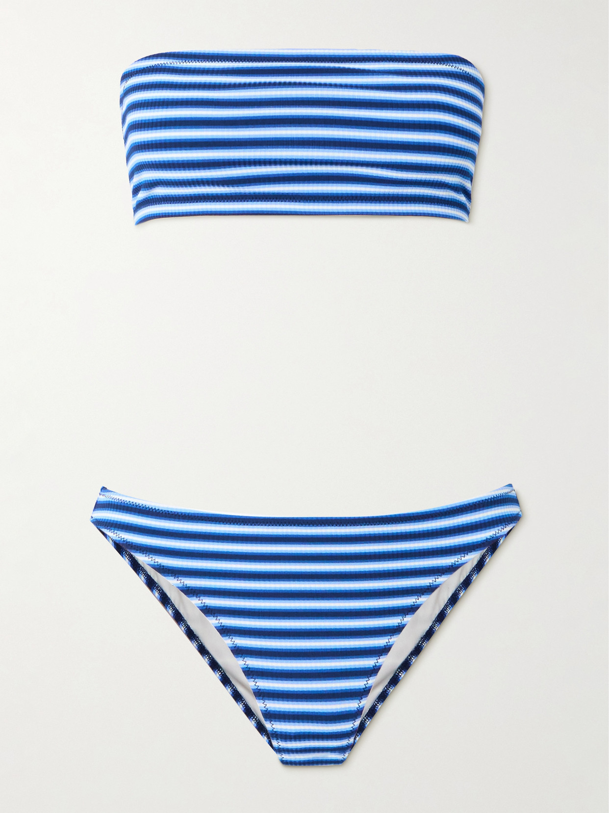 Lido Ottantasette Striped Bandeau Bikini In Blue