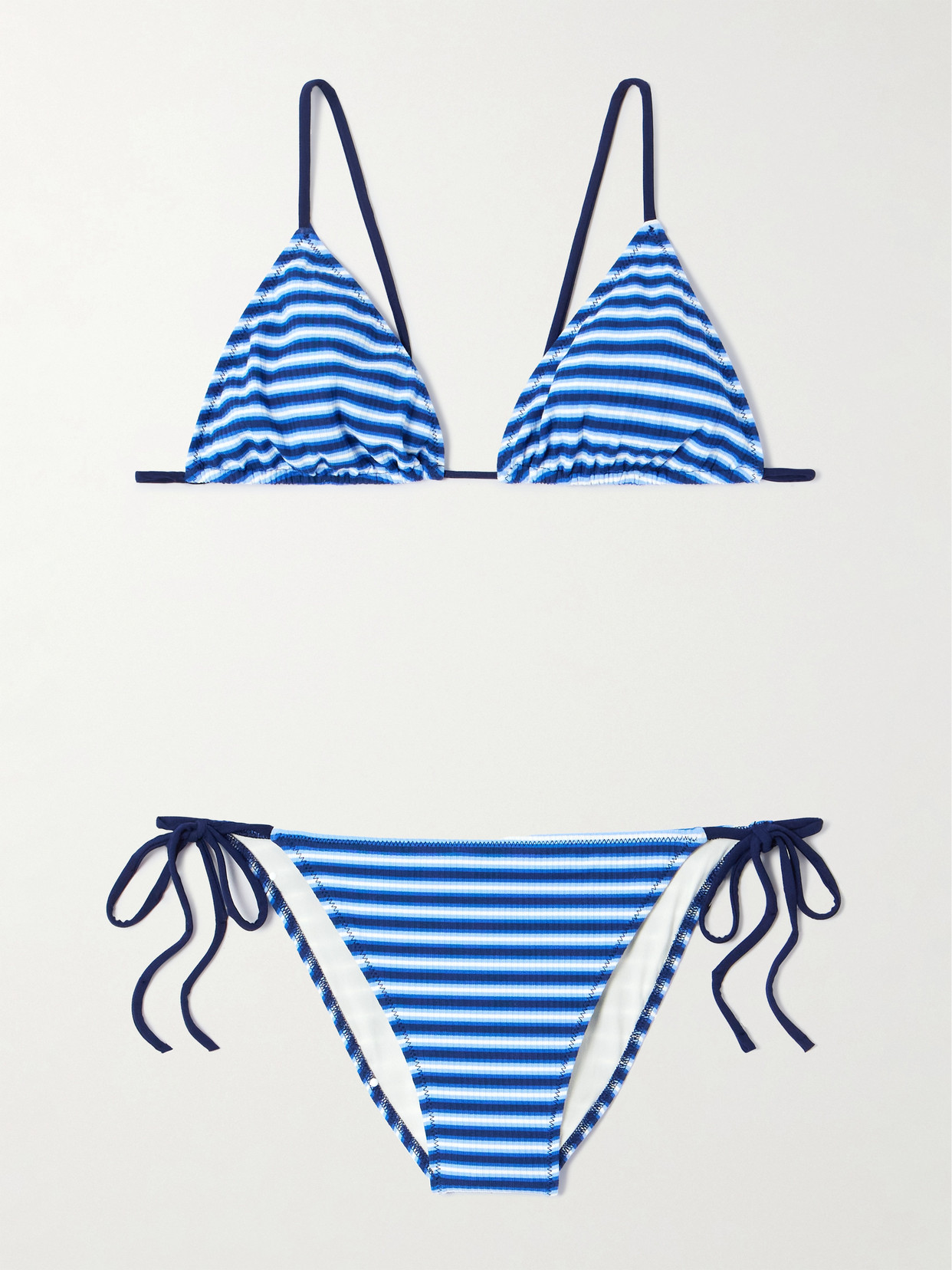 Lido Venti Striped Triangle Bikini In Blue