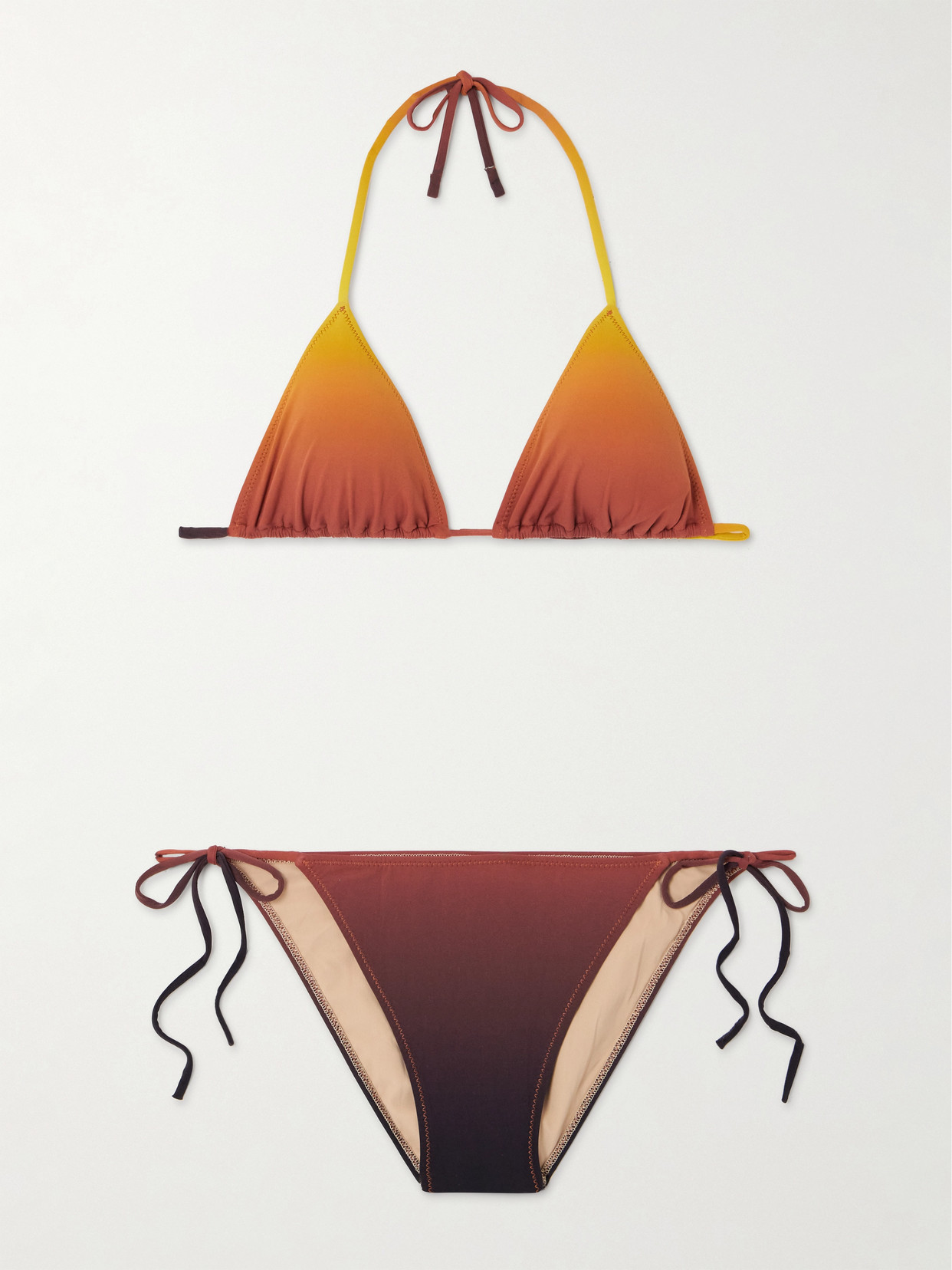 Lido Venti Printed Triangle Bikini In Orange