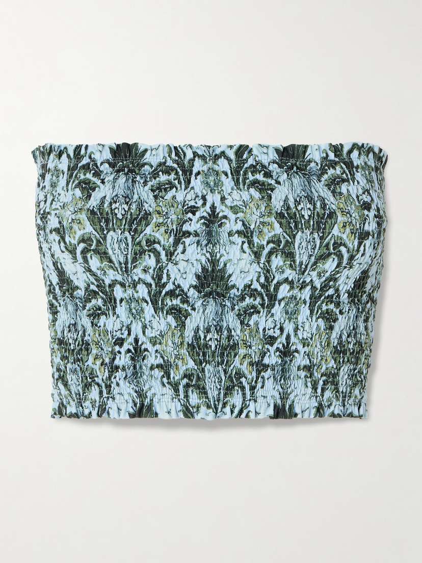 Faithfull Elisa Shirred Printed Recycled Bikini Top