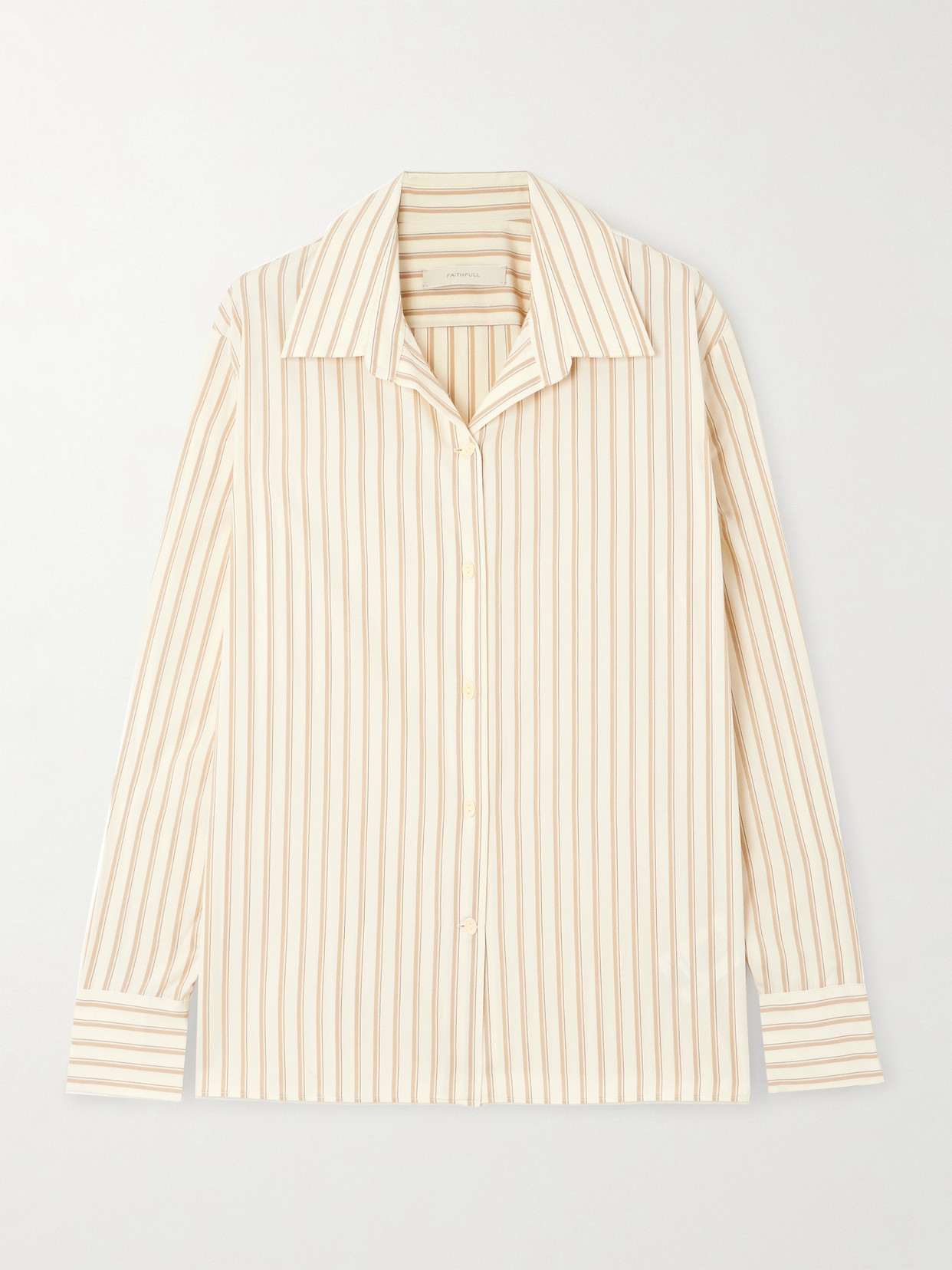 Faithfull Vados Striped Cotton-poplin Shirt In Yellow