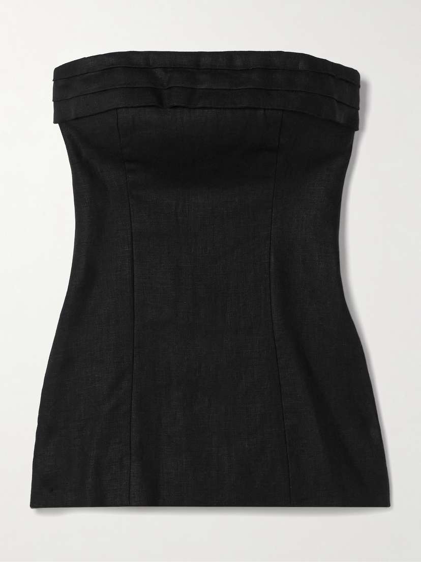 Faithfull Fleuri Strapless Linen Top