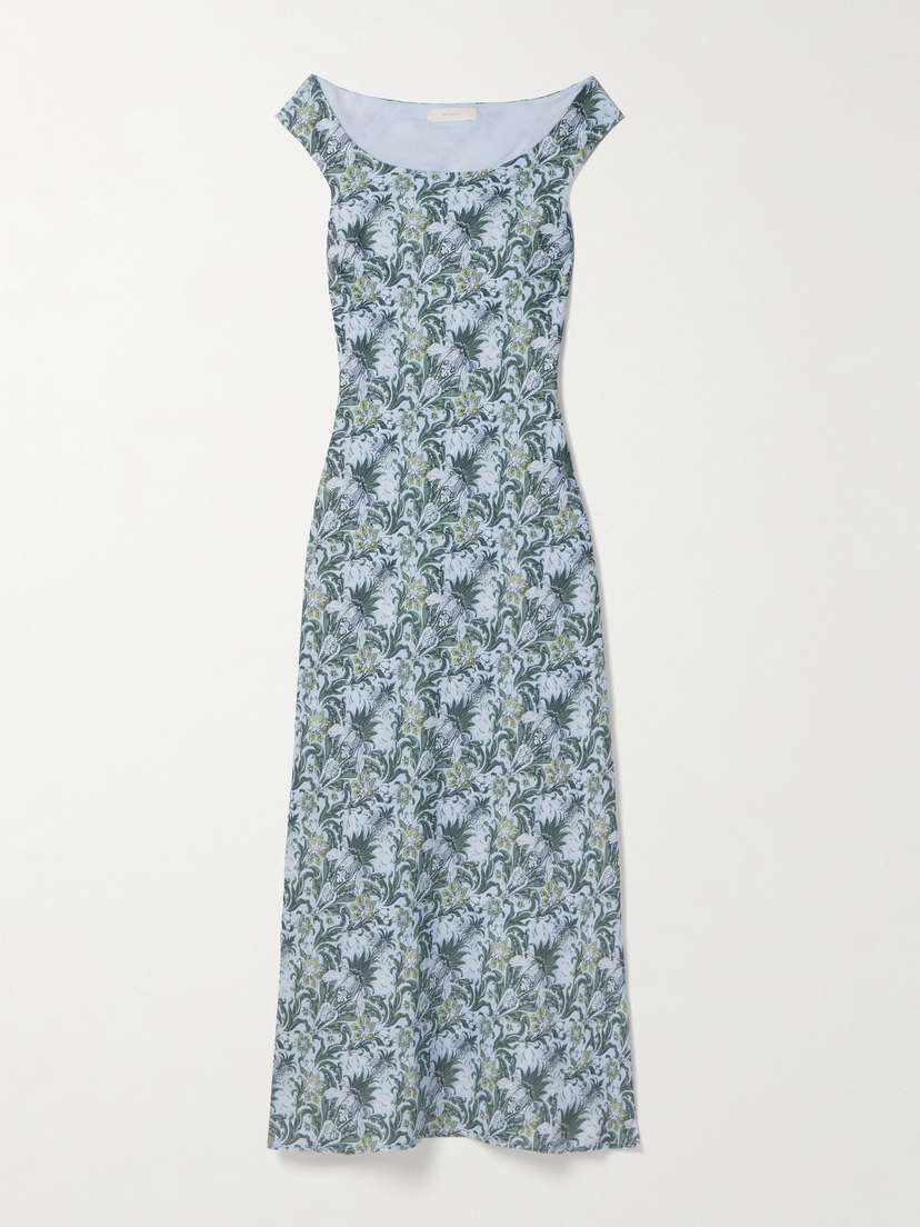 Faithfull Bessin Floral-print Linen Midi Dress