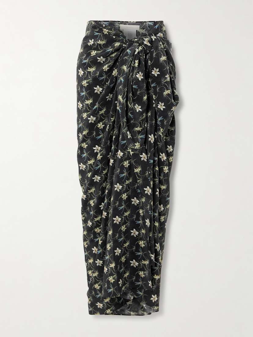 Faithfull Tayga Floral-print Silk-crepe Pareo