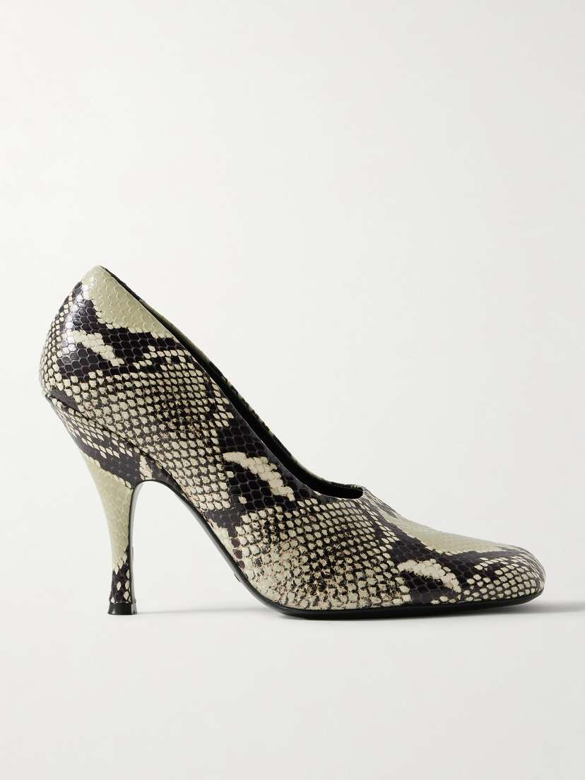 Khaite Eva Snake-effect Leather Pumps
