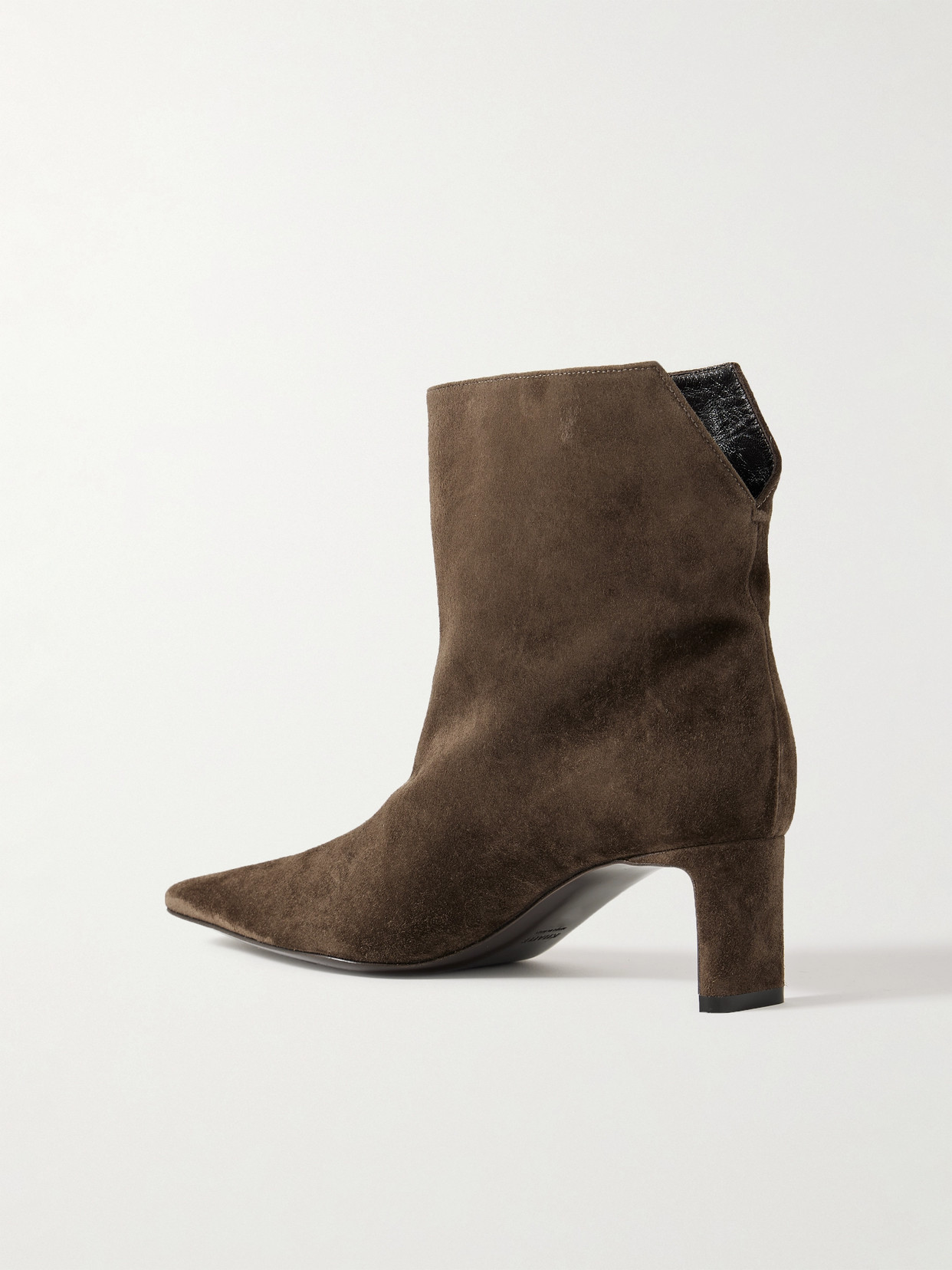 Khaite Brown Ona Ankle Boots In Black