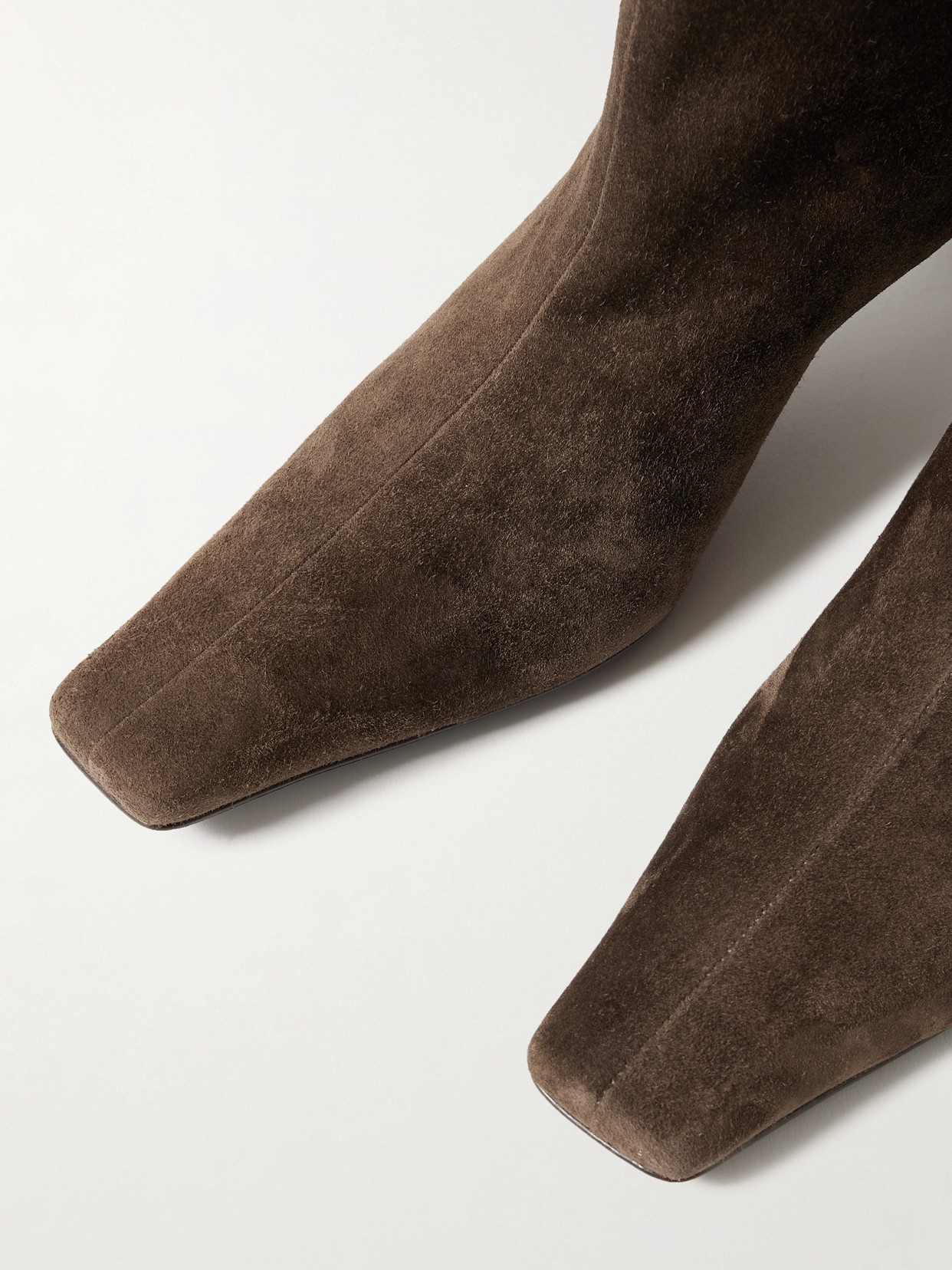 Khaite Brown Ona Ankle Boots In Black