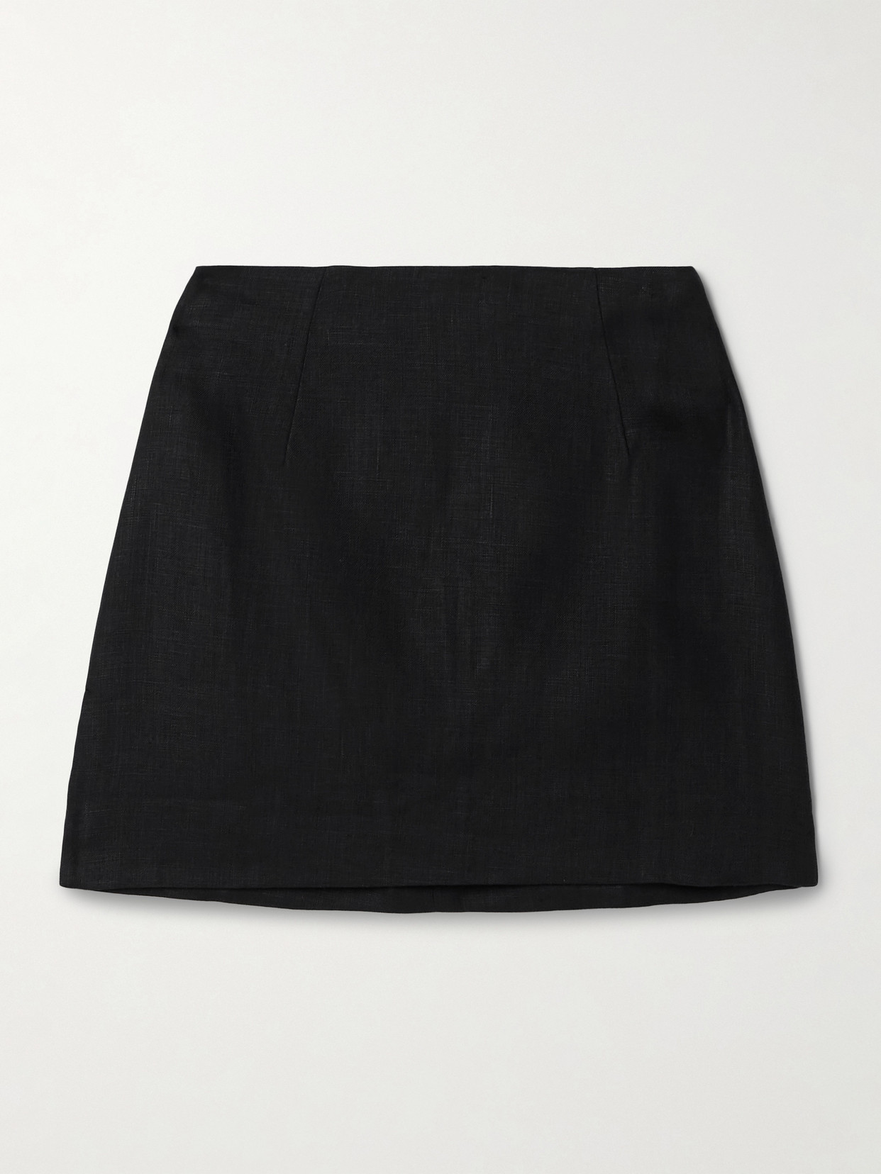Faithfull Jane Linen Mini Skirt In Black