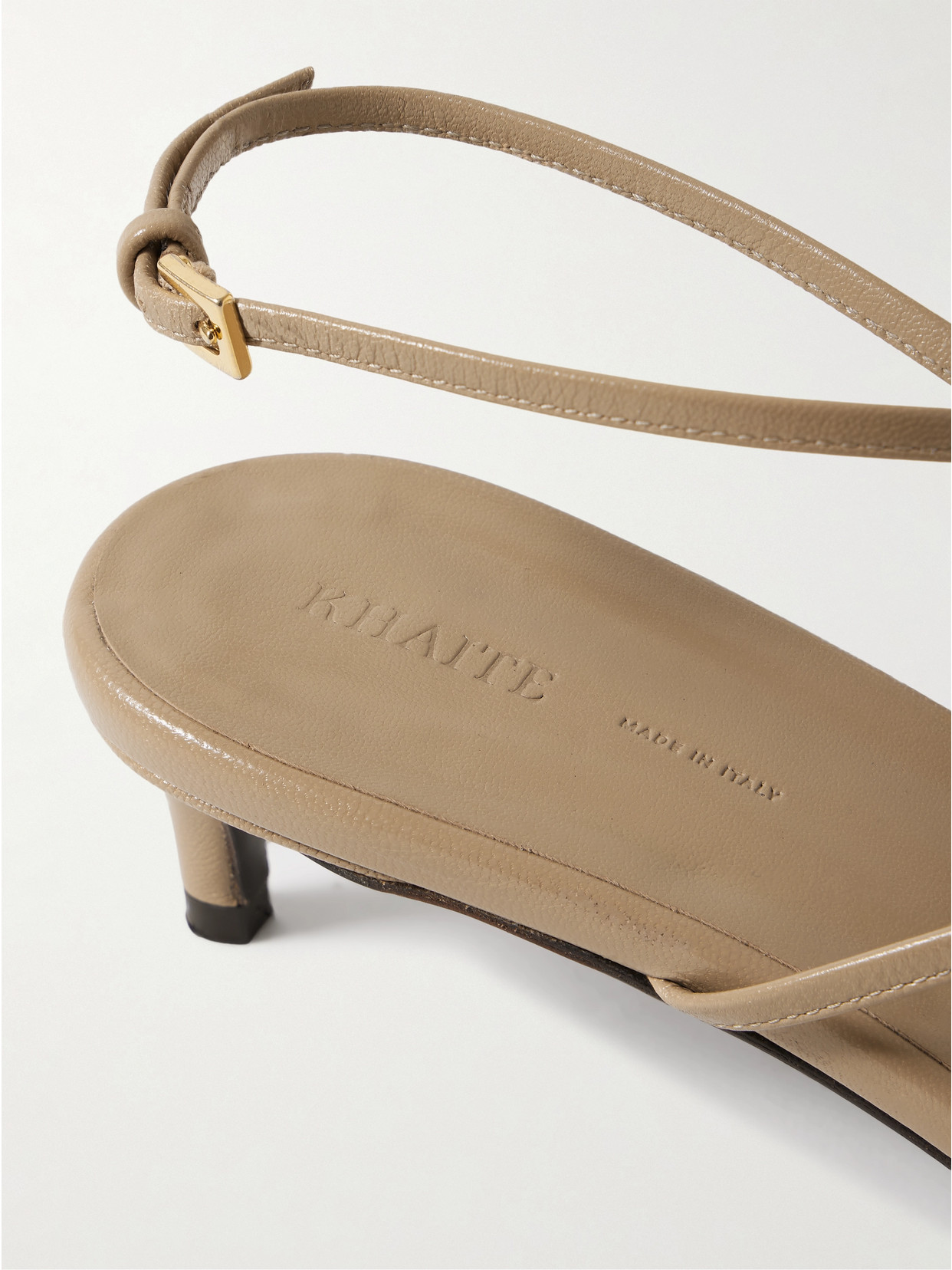 Khaite Loop Leather Sandals In Neutrals