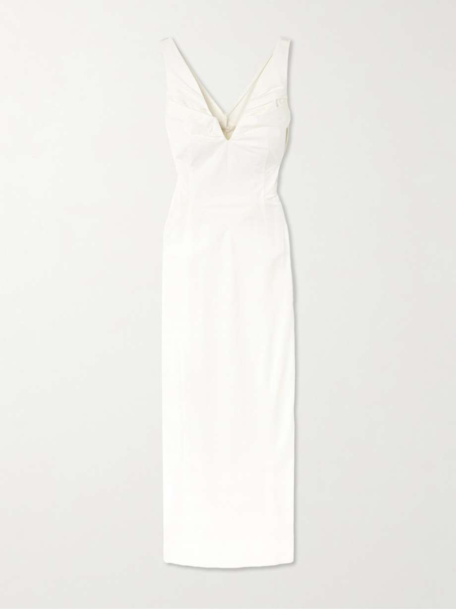 desord pleated cotton-poplin midi dress