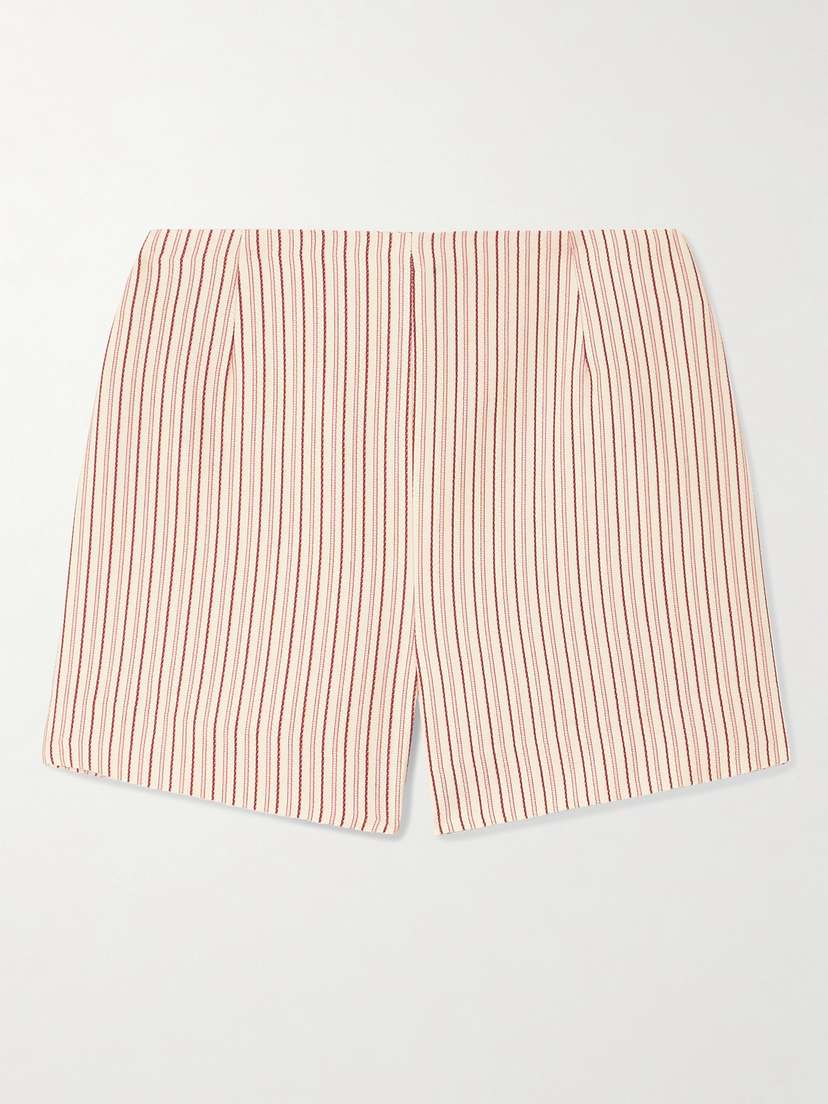 Faithfull Striped Organic Cotton-blend Shorts