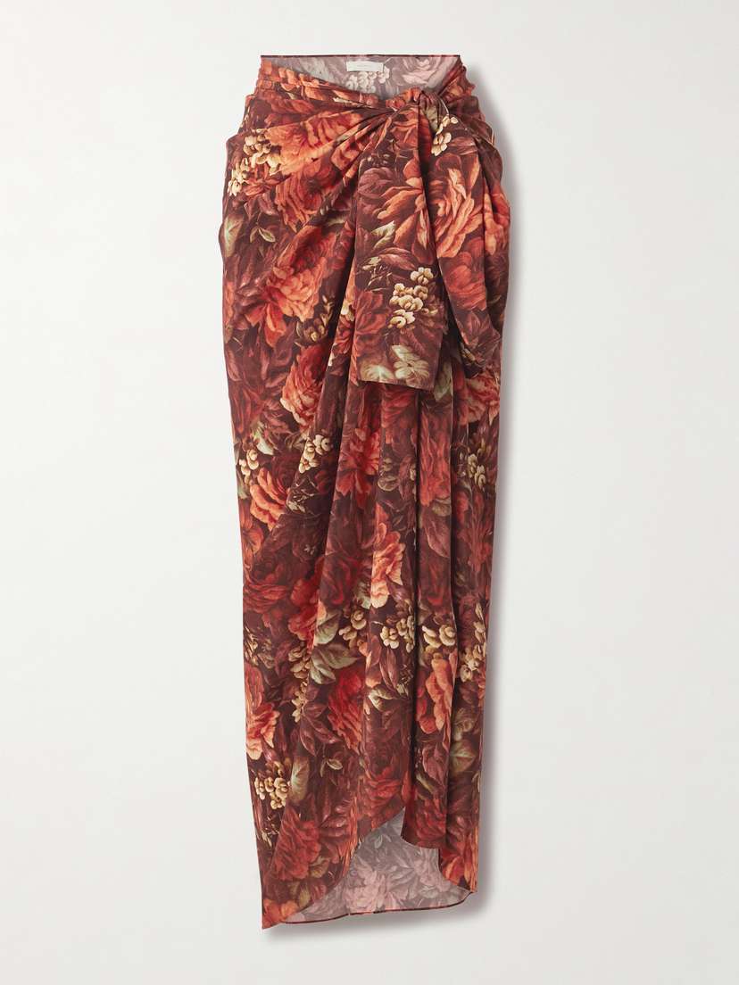 Faithfull Tayga Floral-print Silk-crepe Pareo