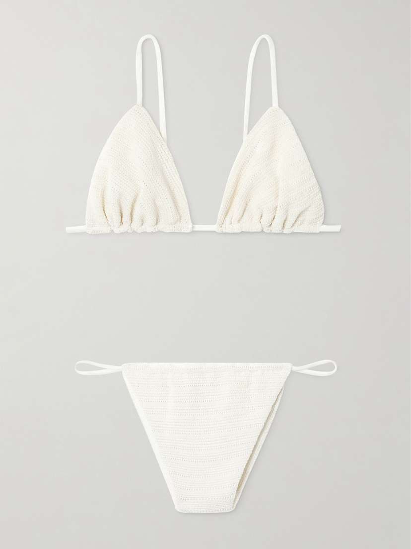 Faithfull Gianni + Brita Crocheted Cotton-blend Triangle Bikini