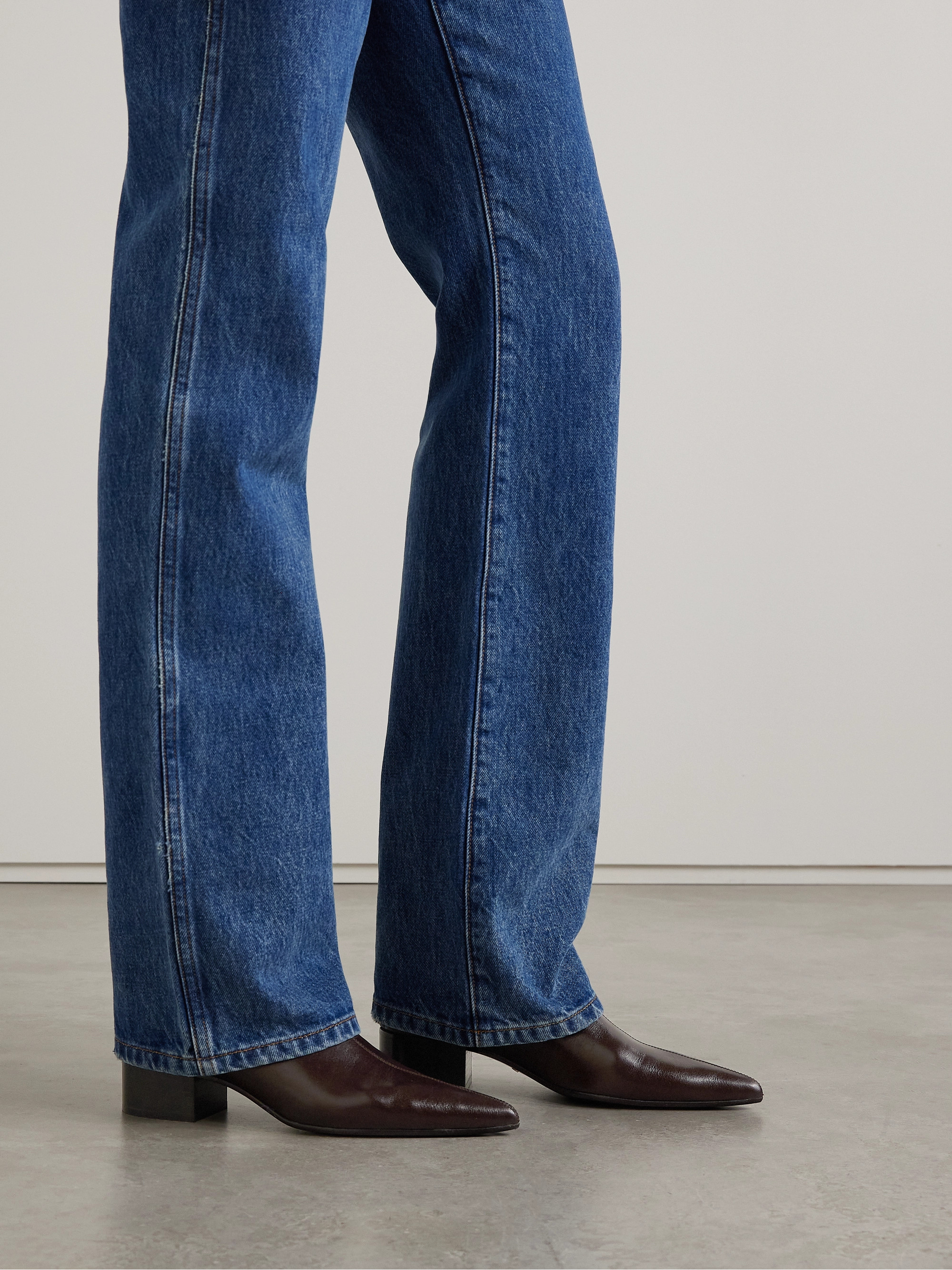 KHAITE Andee crinkled-leather ankle boots thumbnail