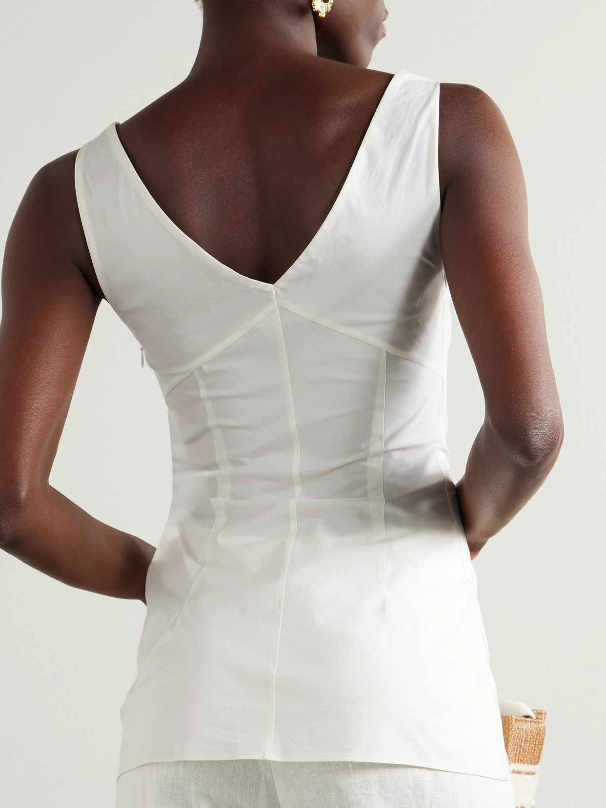 FAITHFULL GATHERED COTTON-POPLIN TANK