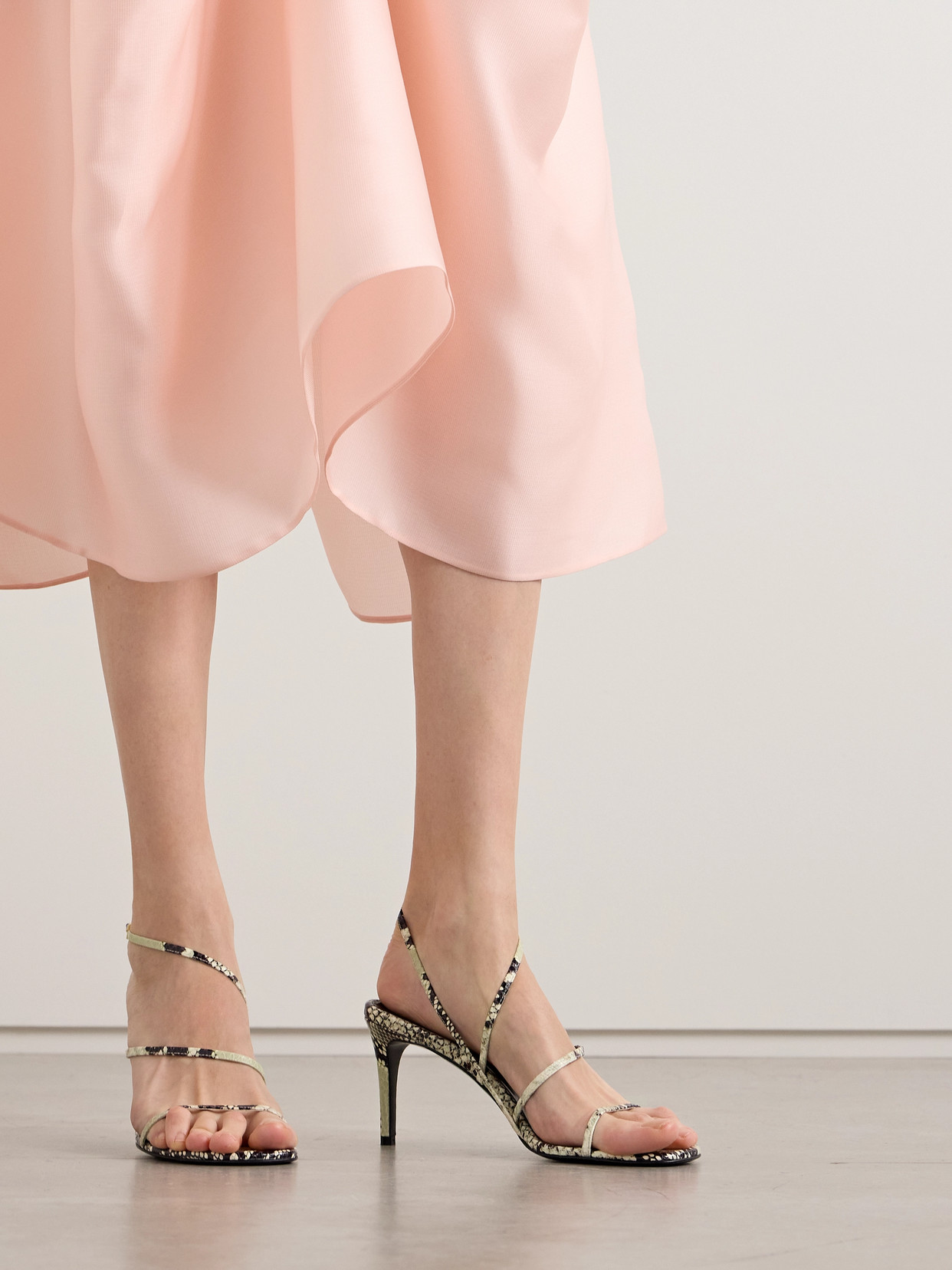 Shop Khaite Loop Snake-effect Leather Sandals In Animal Print