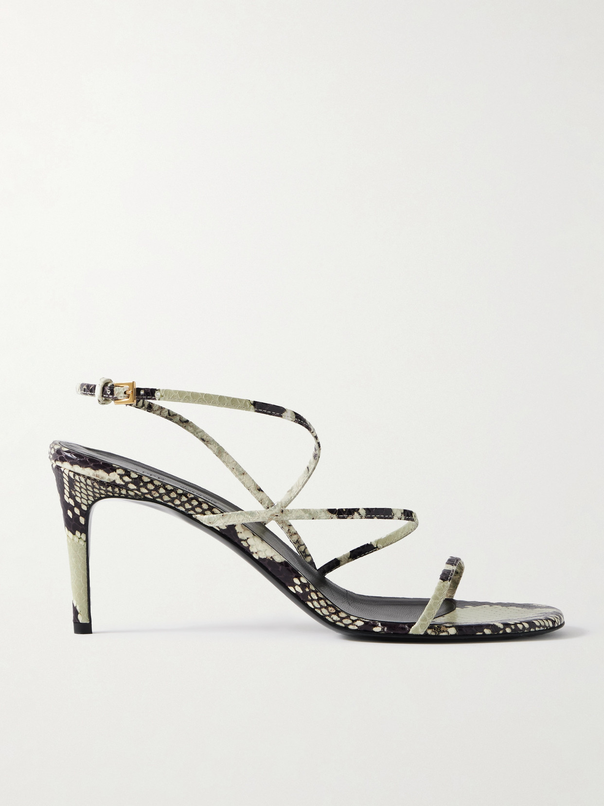 KHAITE - Loop Snake-effect Leather Sandals - Animal print