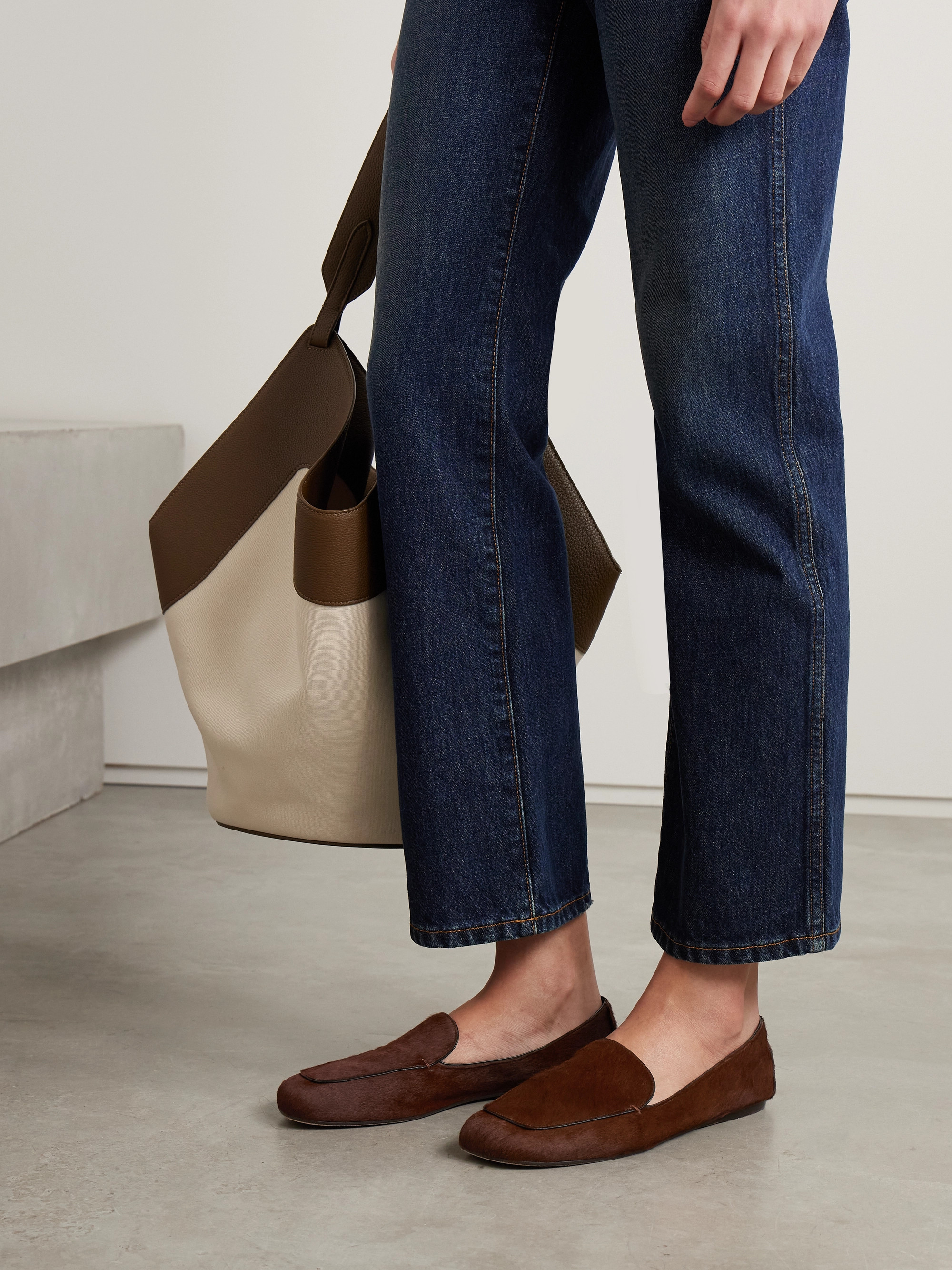 KHAITE Monroe calf hair loafers