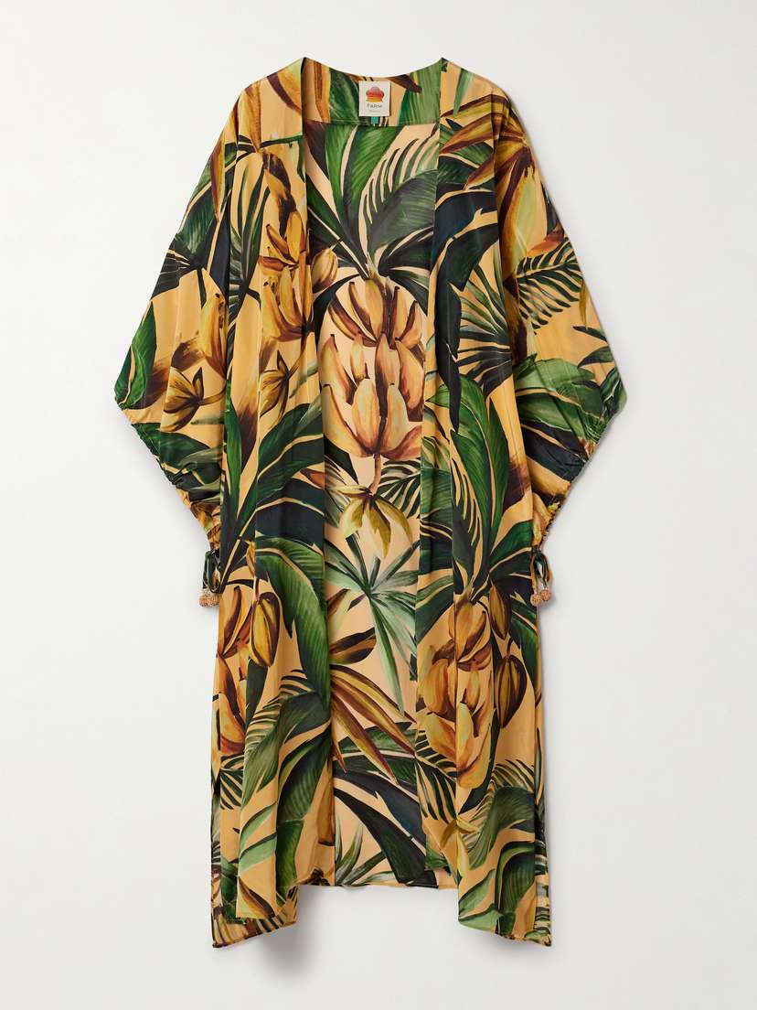 Farm Rio Printed Satin Coverup