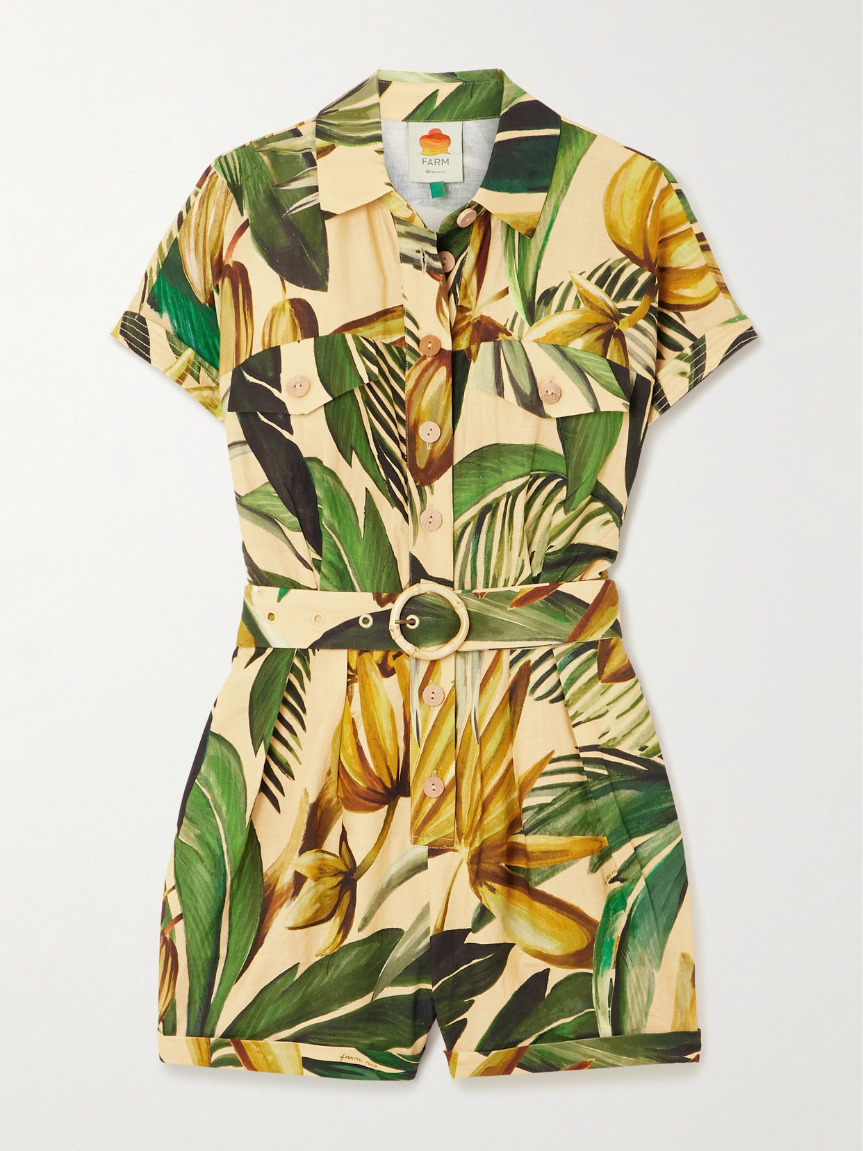 Farm Rio Bananart Romper In Yellow In Yellow