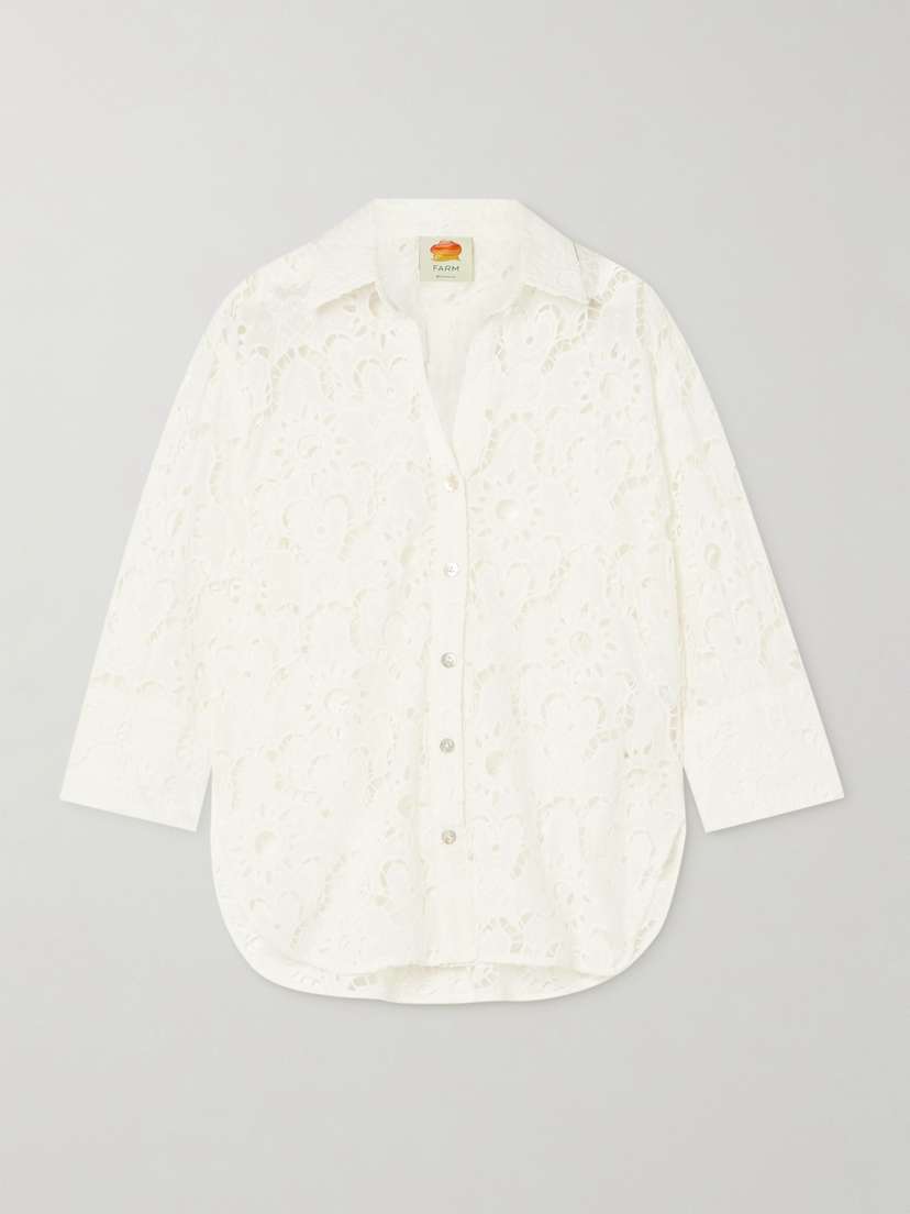 Farm Rio Broderie Anglaise Cotton Shirt