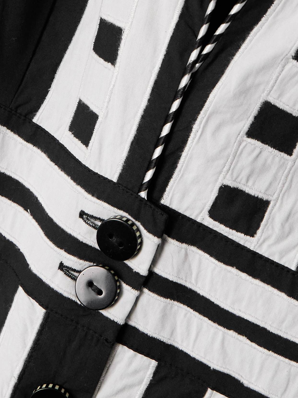 FARM RIO NATURE APPLIQUÉD STRIPED COTTON-POPLIN MAXI DRESS