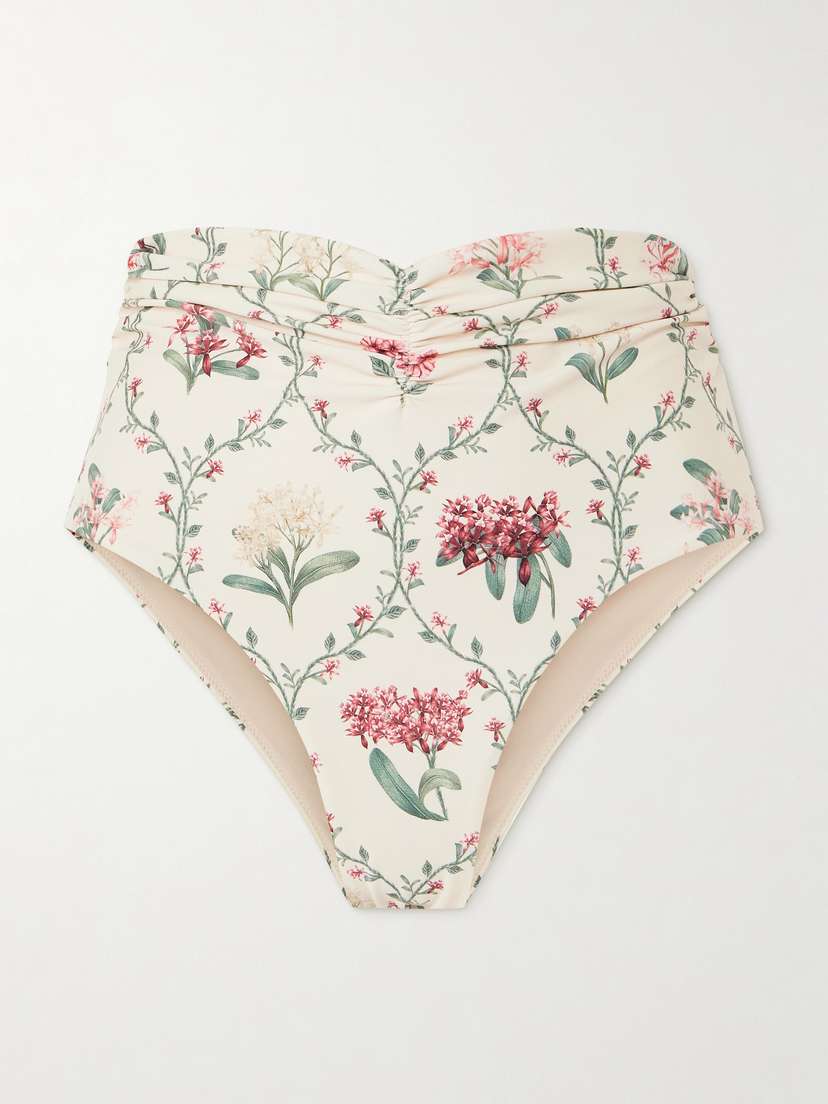 Agua by Agua Bendita Vaiven Orquidea Ruched Floral-print Recycled Bikini Briefs