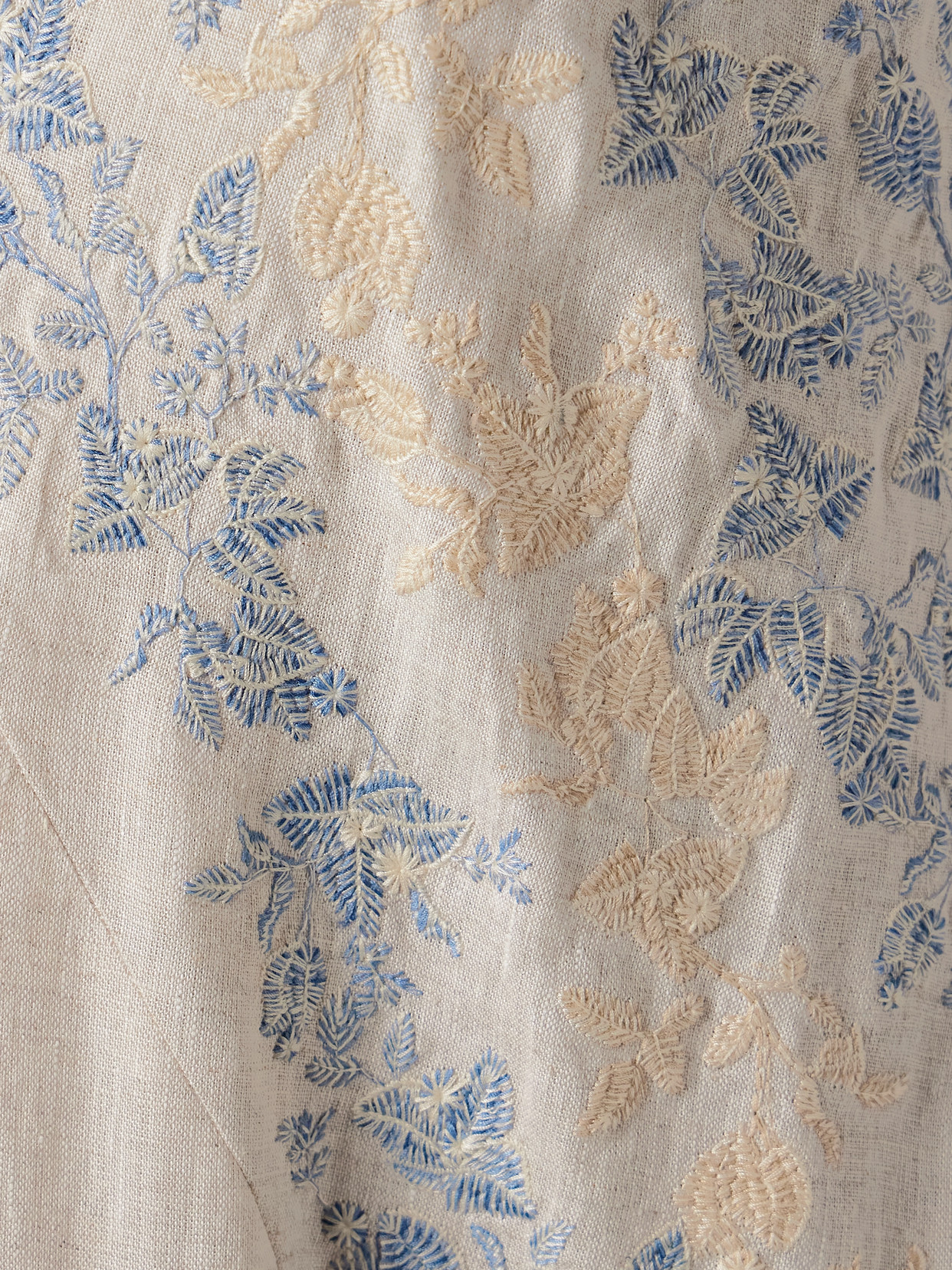 Agua By Agua Bendita Soledad Bougainvillea Embroidered Linen Maxi Dress In Blue