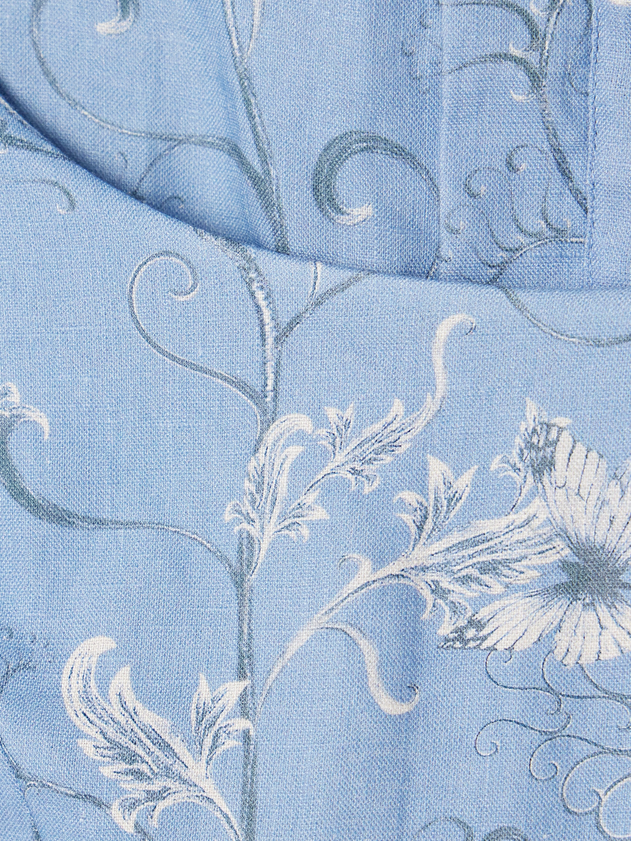 Agua By Agua Bendita Limoncillo Lymanopoda Cropped Bead-embellished Printed Linen Top In Blue