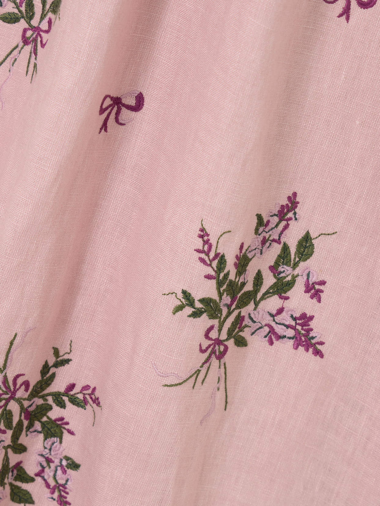 Agua By Agua Bendita Efímero Wisteria Embroidered Linen Halterneck Maxi Dress In Pink