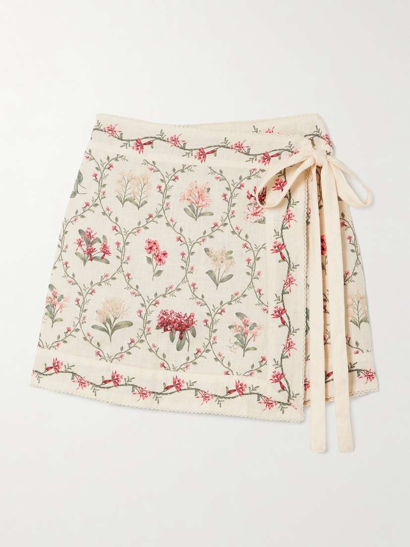 Agua by Agua Bendita Luna Orquidea Floral-print Linen Pareo