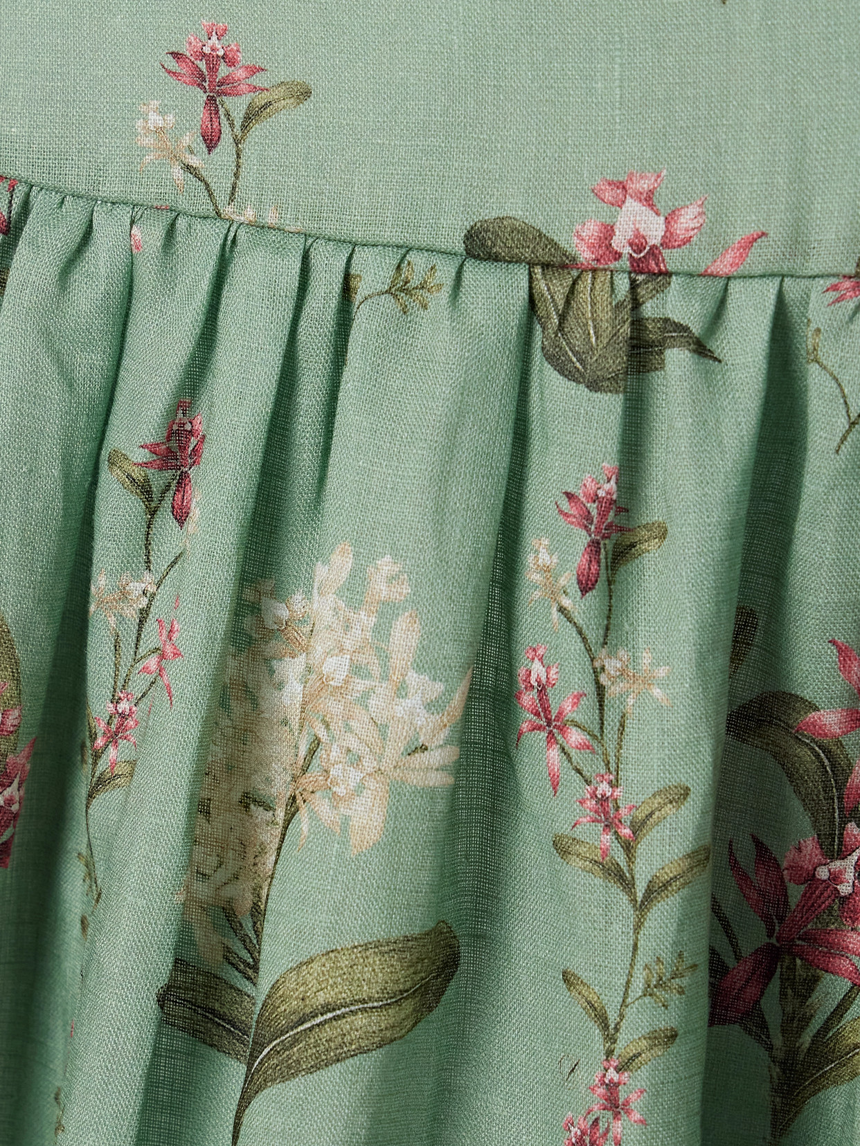 AGUA BY AGUA BENDITA LIMA ORQUIDEA TIERED EMBELLISHED FLORAL-PRINT LINEN MAXI DRESS