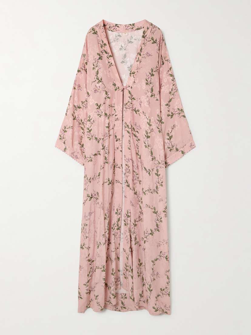 Agua by Agua Bendita Amanda Wisteria Floral-print Jacquard Coverup