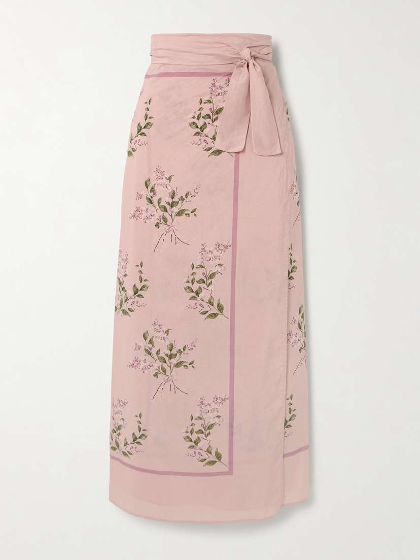 Agua by Agua Bendita Lavanda Wisteria Floral-print Cotton And Silk-blend Voile Pareo