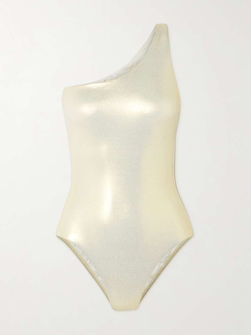 Melissa Odabash Madrid Cutout One-shoulder Metallic Swimsuit