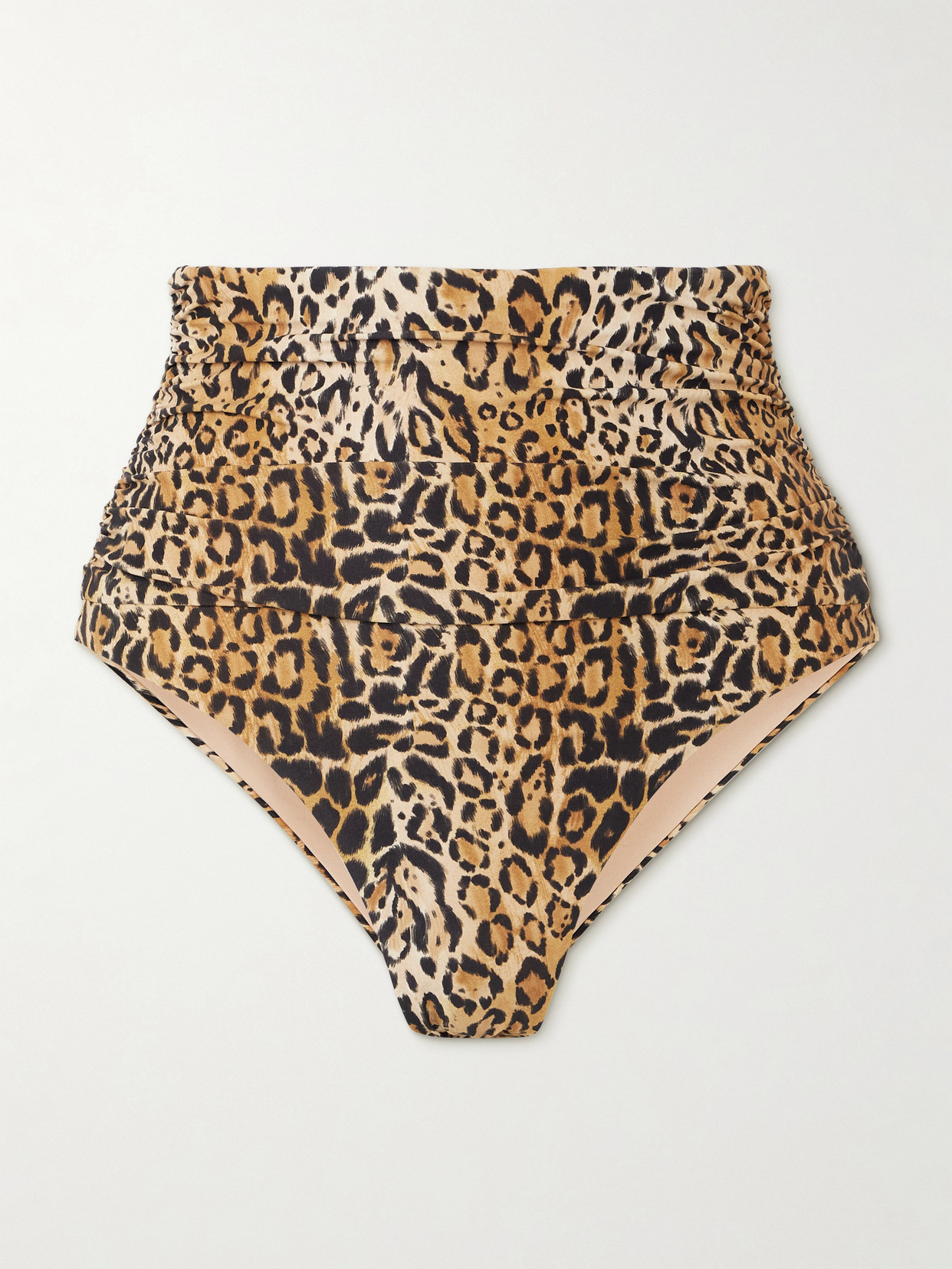 Melissa Odabash Catania Ruched Leopard-print Bikini Briefs In Animal Print