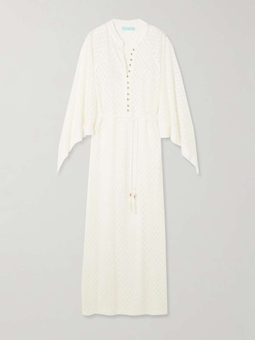 Melissa Odabash Edie Belted Crocheted Maxi Dress