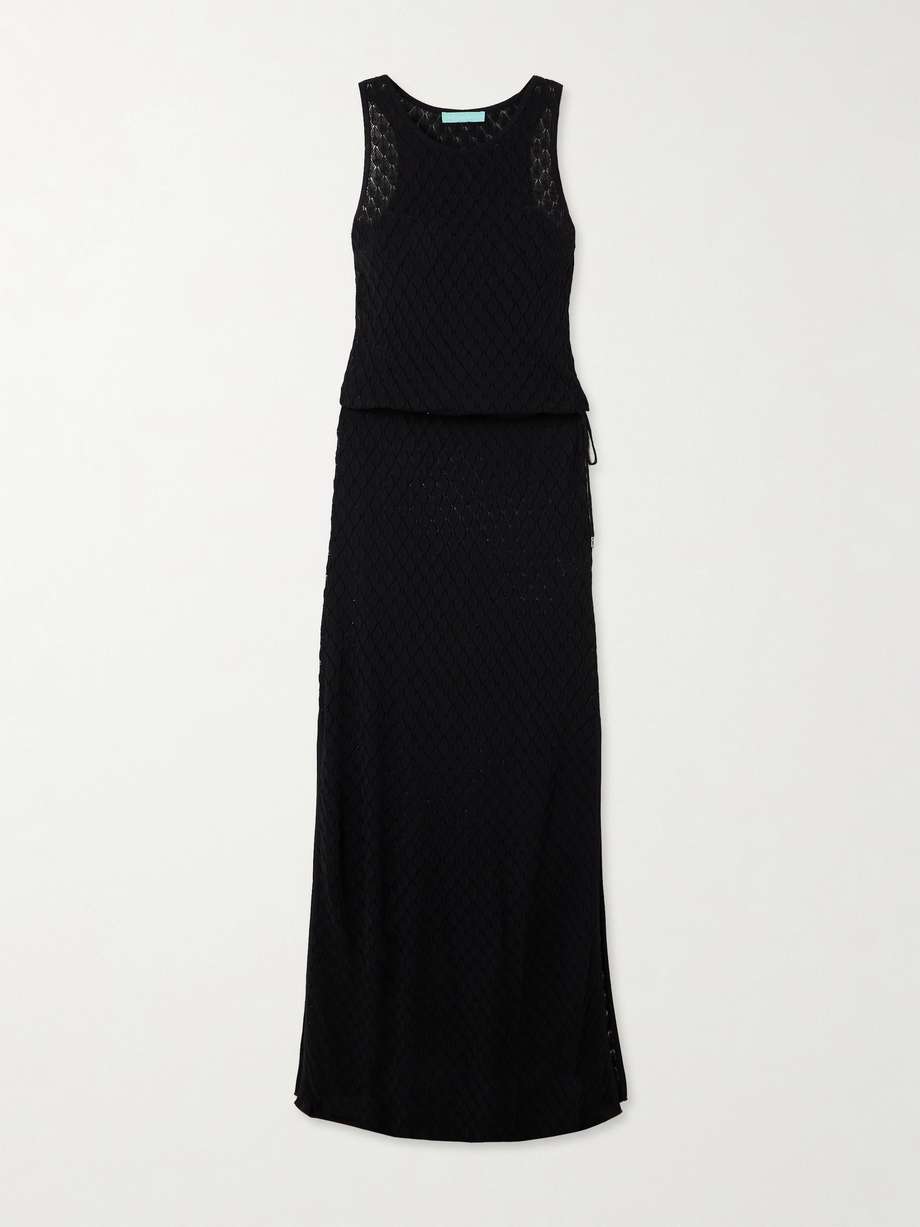mia pointelle-knit maxi dress