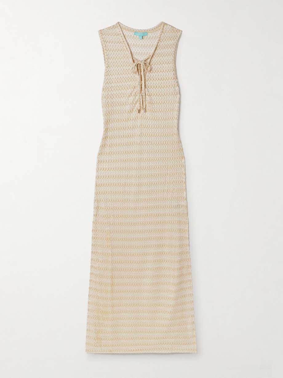 maddie metallic crocheted maxi dress