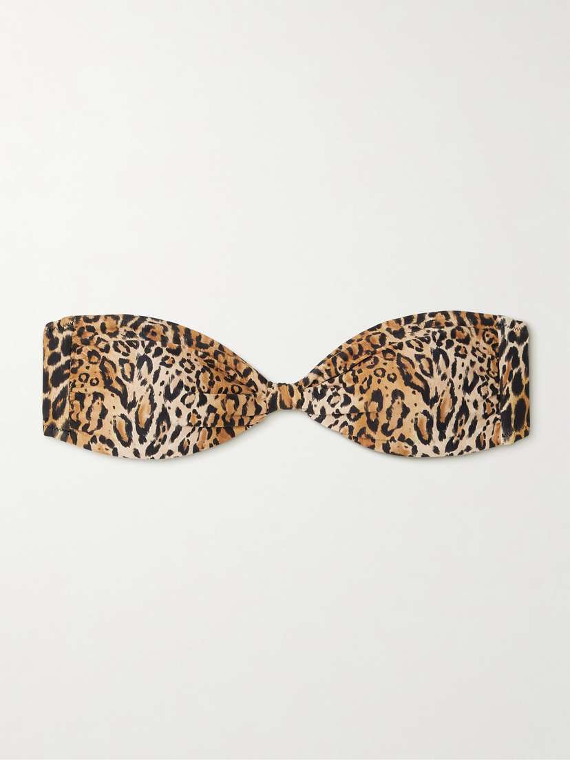 Melissa Odabash Catania Gathered Leopard-print Bandeau Bikini Top
