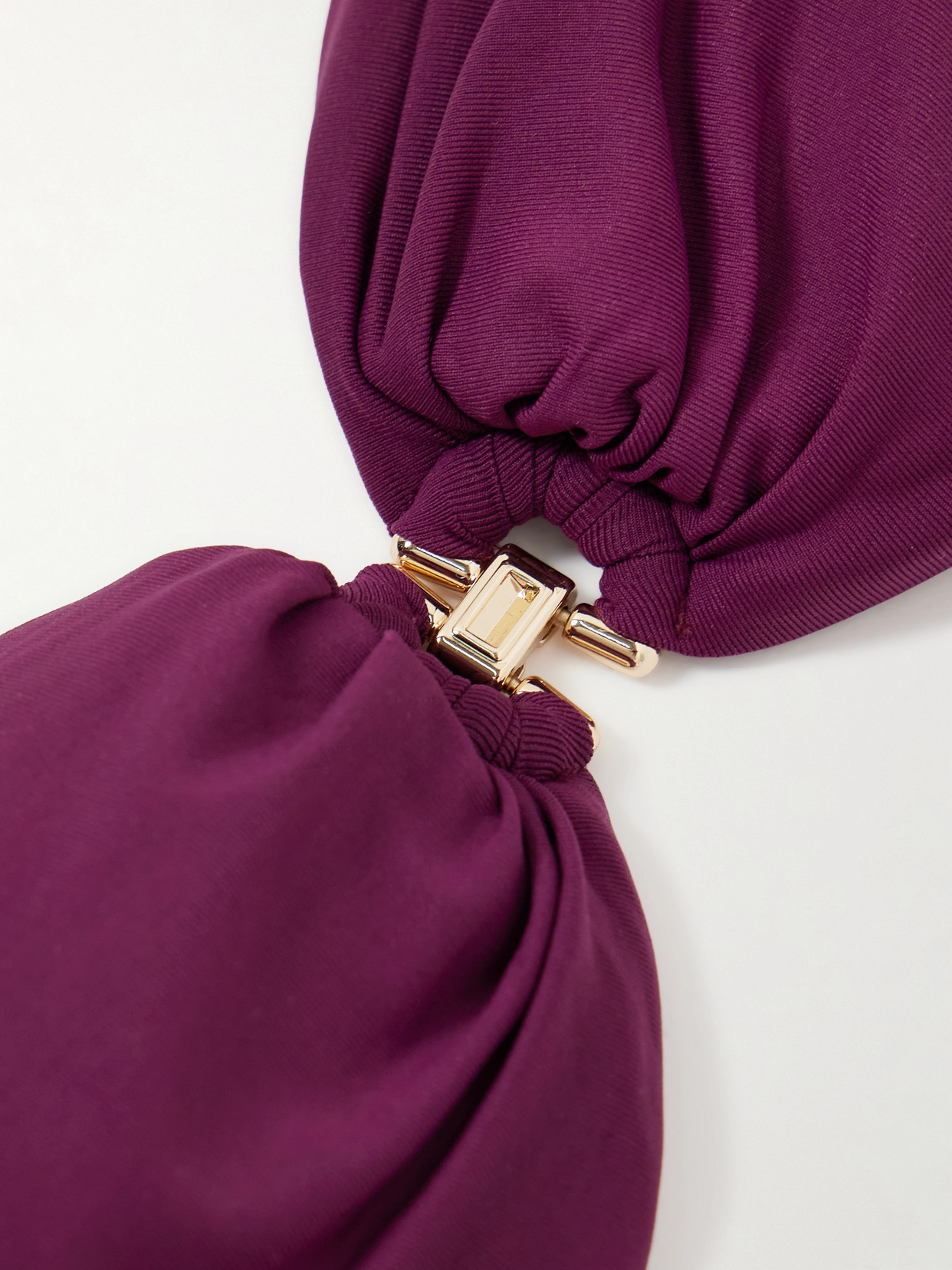 Melissa Odabash Istanbul Embellished Gathered Bandeau Bikini Top In Purple
