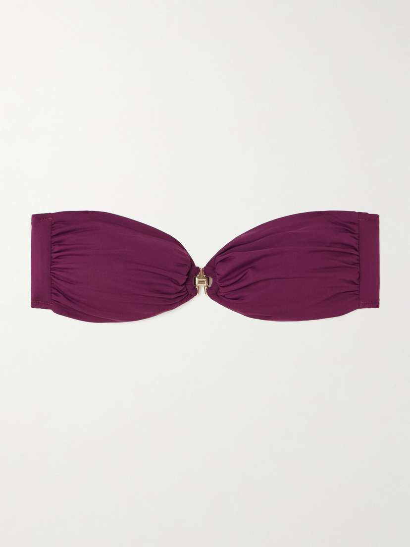 Melissa Odabash Istanbul Embellished Gathered Bandeau Bikini Top