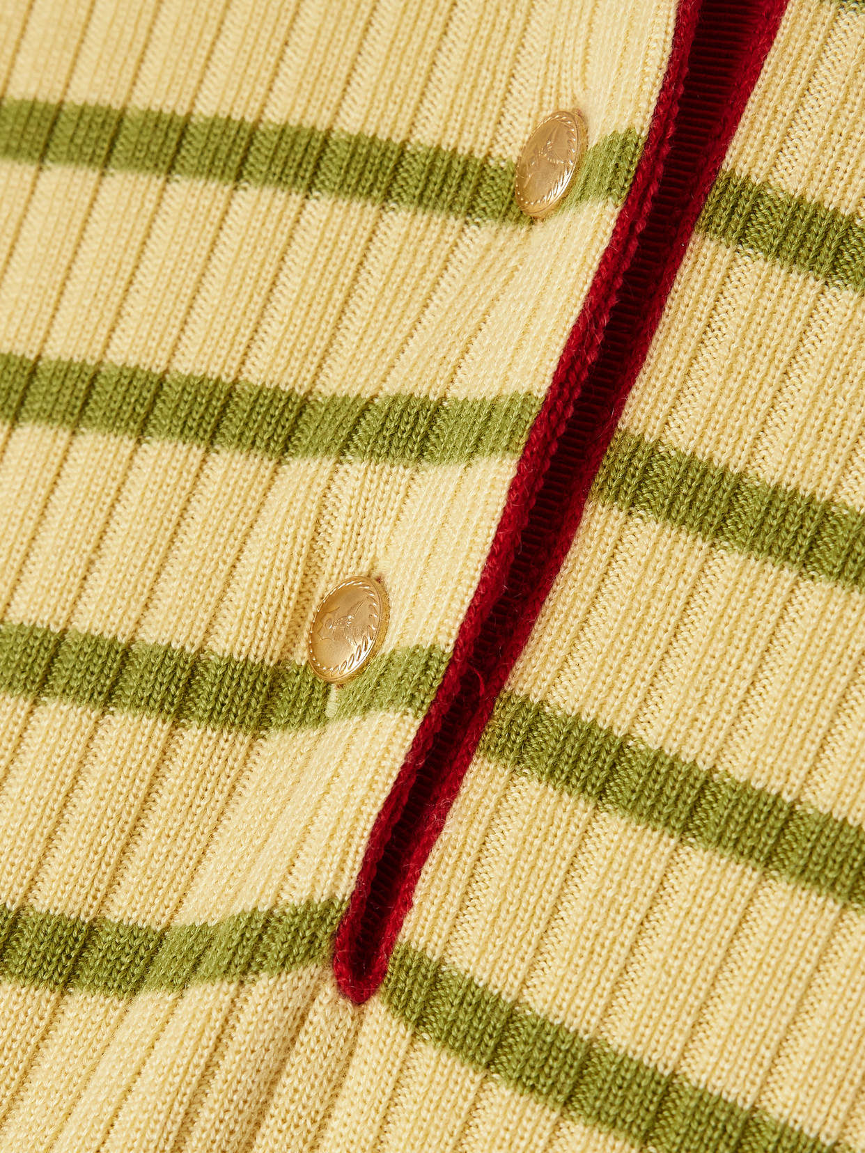 Bally Striped Ribbed Wool, Silk And Cashmere-blend Polo Shirt In Yellow