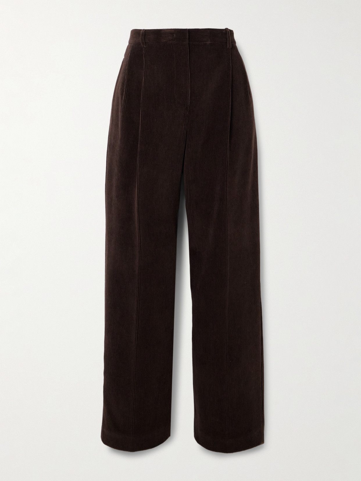 Bally Pleated Cotton-corduroy Tapered Pants In Brown
