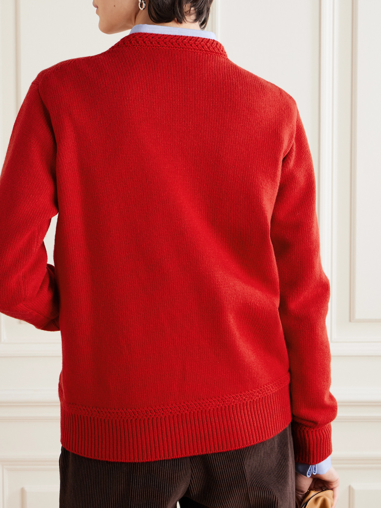 Bally Alpine Flowers-embroidered Sweater In Red